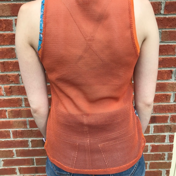 Forever 21 orange floral tank top - Picture 3 of 4